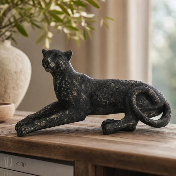 Reclining Panther Sculpture