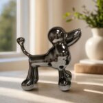 Gunmetal Poodle Dog Sculpture