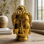 Gold Buddha Head Sculpture