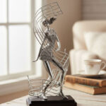 16-Inch Female Dancer with Musical Note Sculpture