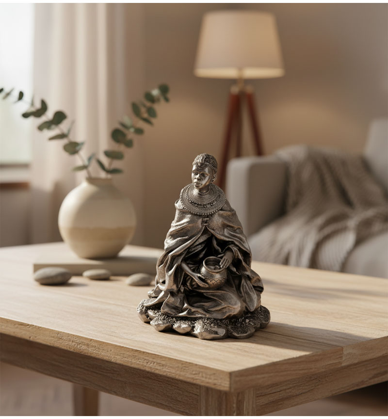 RNG1251 14-Inch Tribal-Inspired Female Sculpture - Image 1
