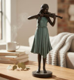 Lady Violinist Sculpture with Resting Pose - Image 3