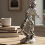13-Inch Skateboarder Sculpture with Cap