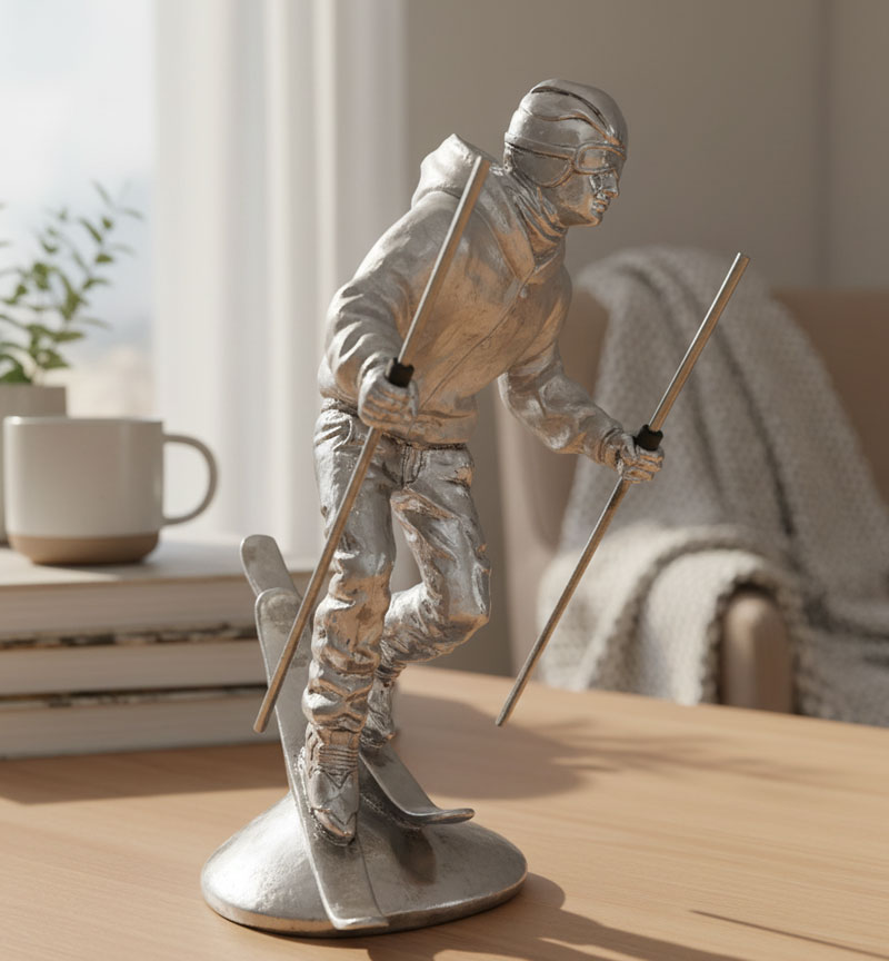 RNG1365 7-Inch Skier Sculpture - Image 1