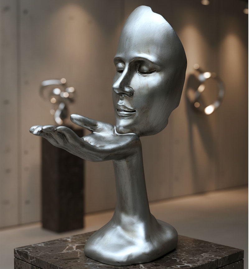RNG1412 Face and Hand Sculpture - Image 1