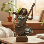 14-Inch Lady Musician Sculpture