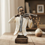 15-Inch Musician with Violin Sculpture
