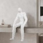 Contemporary Abstract White Sitting Sculpture