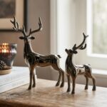 Standing Reindeer Pair Sculpture